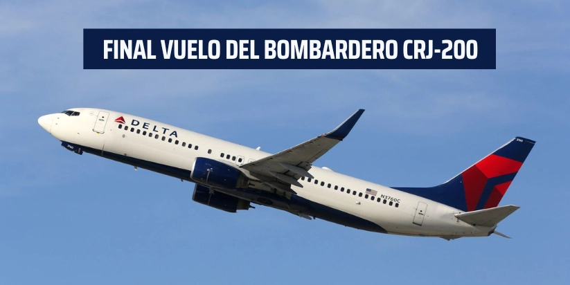 Delta Airline está planificando su Bombardero final CRJ-200 vuelo hoy 