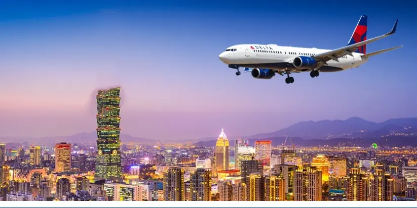 Delta Airlines añade el vuelo directo a Taiwan volver a su horario