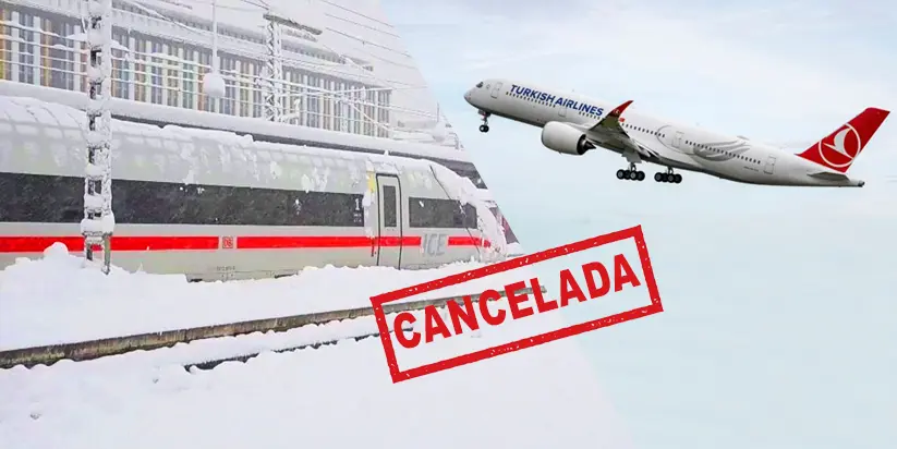 La tormenta Isha detiene los viajes mientras Turkish Airlines realiza un aterrizaje aterrador