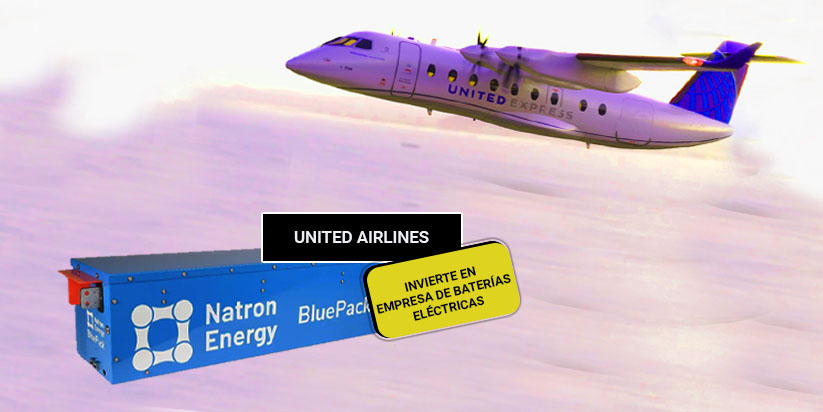 United Airlines está financiando una compañía de baterías eléctricas