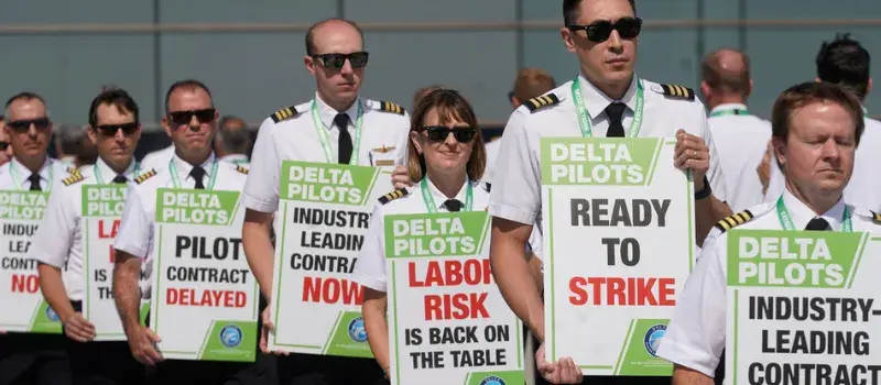 Pilotos de Delta Airlines autorizan huelga