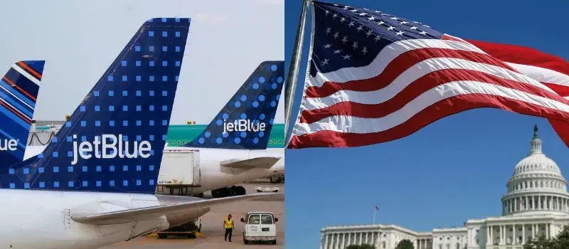 La alianza estadounidense y JetBlue, según el gobierno de EE. UU., perjudicará a los viajeros